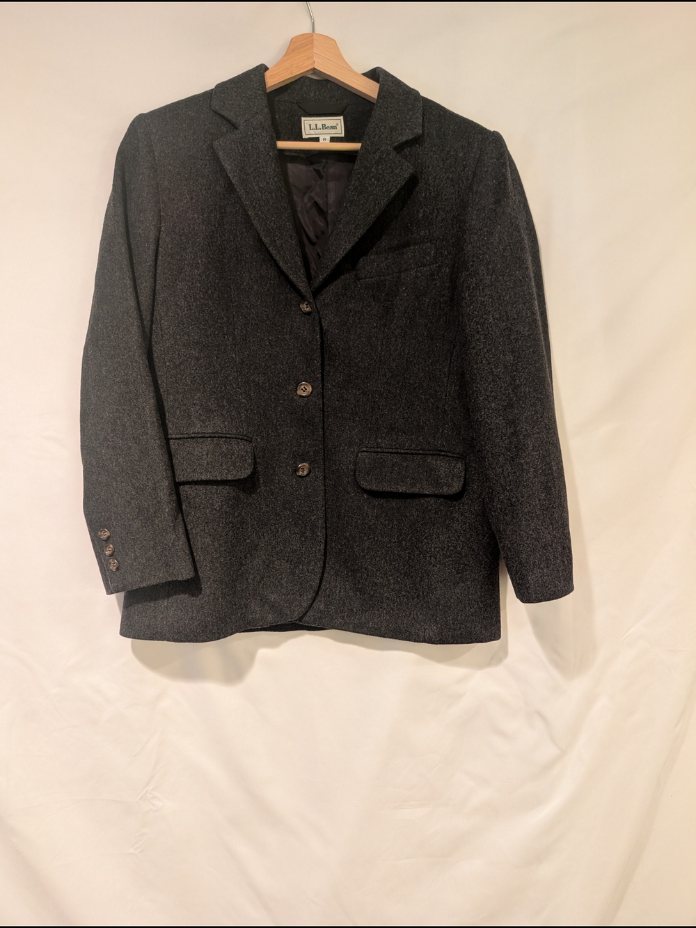 L.L. Bean Women's Dark Gray Wool Blend Blazer Jacket